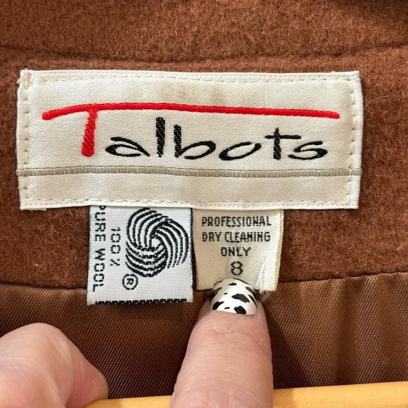 Talbots Size 8 Wool Trench Coat Vintage 80s 90s Style Cottagecore Old Money - Picture 8 of 15